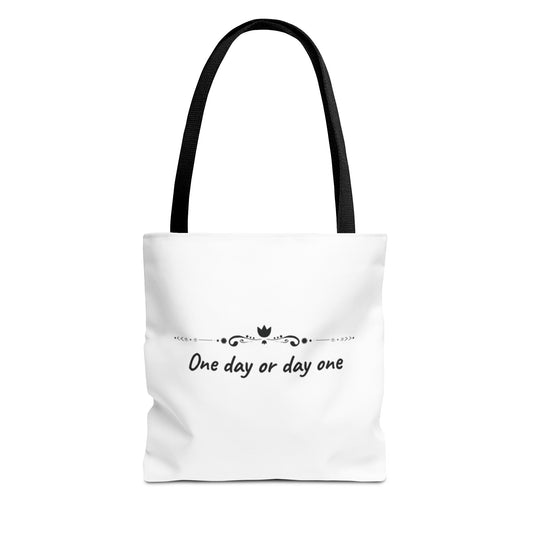 Canvas tote bag with motivation quote