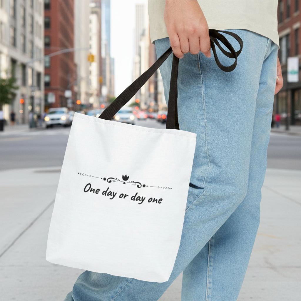Canvas tote bag with motivation quote